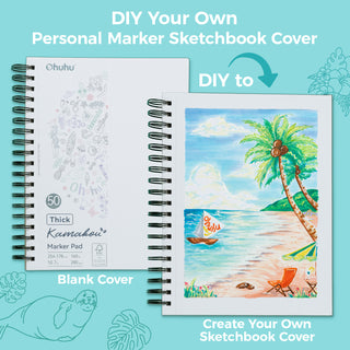 Ohuhu Heavyweight Bleedproof Double-Sided Marker Pad, Spiral-Bound - Kamakou