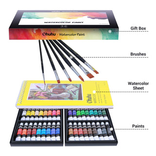 Ohuhu 36 Colors Watercolor Paint Set