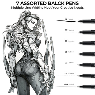 Ohuhu Hana Highway Fineliner Drawing Pens,18 Pack