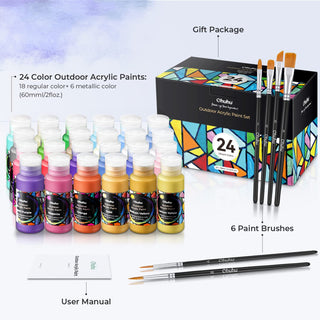 Ohuhu 24 Colors Art Craft Acrylic Paint Set
