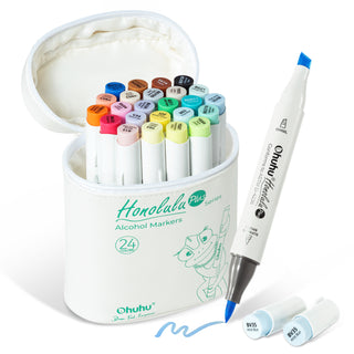 Ohuhu Honolulu Plus Series Supreme Rubber Brush Tip Markers