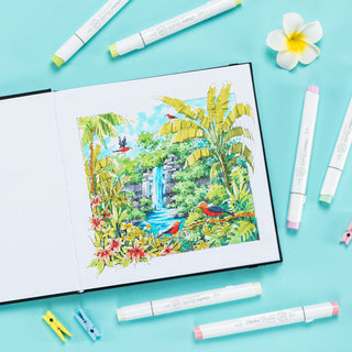 Ohuhu Bleedproof Double-Sided Marker Pad with PU Cover