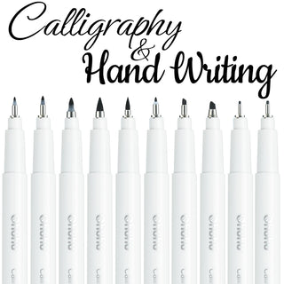 Ohuhu Calligraphy Pens, Brush Chisel Fine 10 Size Tips (Europe Only)