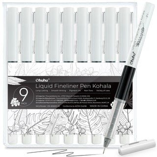 Ohuhu Kohala Liquid Fineliner Drawing Pens,9 Pack (Europe Only)