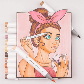 Ohuhu Honolulu 36 Skin Tone Colors Dual Tips Alcohol Art Markers (Europe Only)
