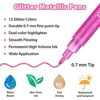 Ohuhu Glitter Metallic Marker Pens (Europe Only)