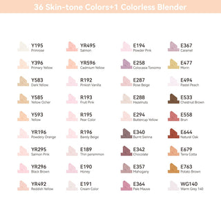 Ohuhu Oahu 36 Skin Tone Colors Dual Tips Alcohol Art Markers, Fine & Chisel (Europe Only)