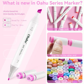 Ohuhu Oahu 80 Colors Dual Tips Alcohol Art Markers, Fine & Chisel (Europe Only)