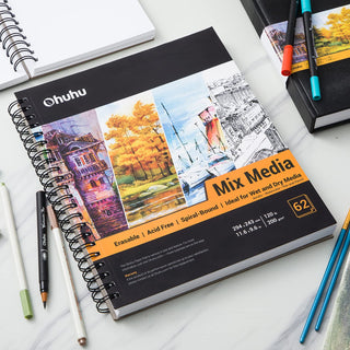 Ohuhu Spiral-Bound Mix Media Pad for Multiple Techniques (Europe Only)