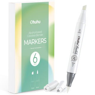 Ohuhu Honolulu Colorless Blender Marker - Pack of 6 (Europe Only)