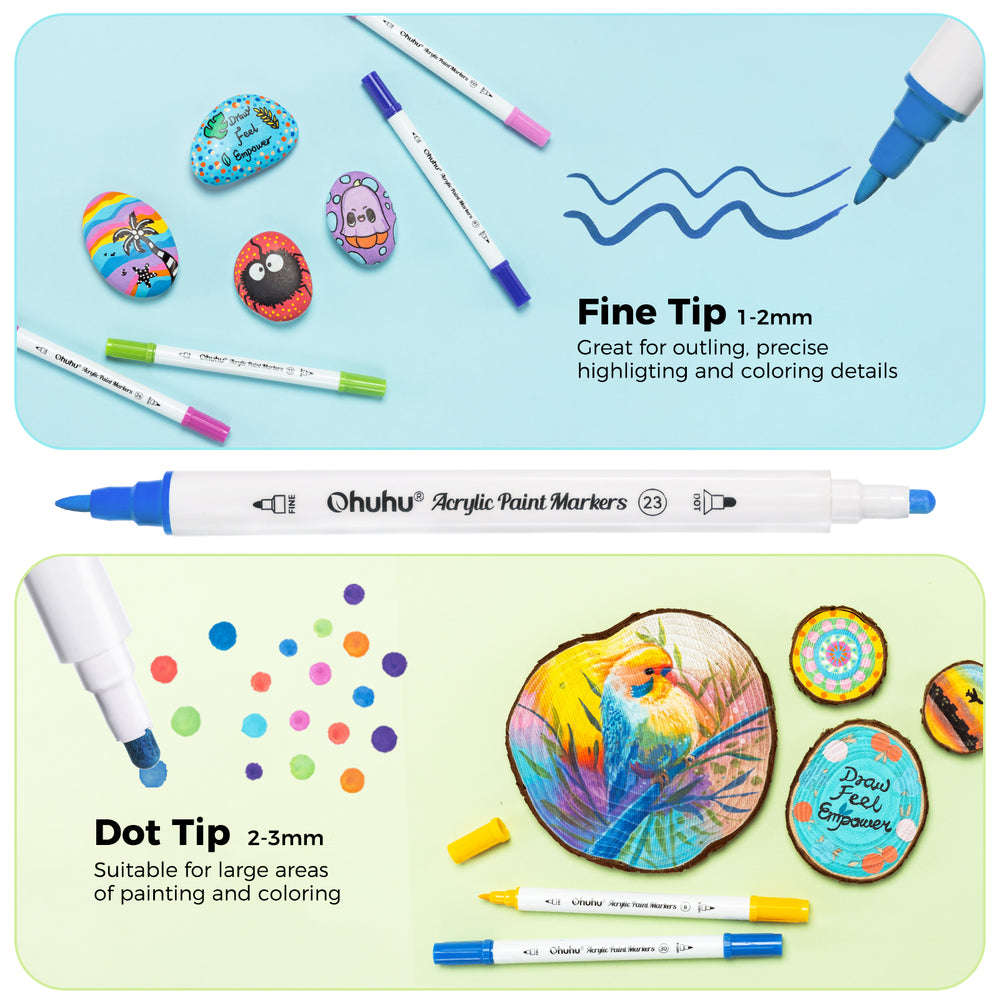 Ohuhu Acrylic Paint Markers Cotton-core 36 Colors
