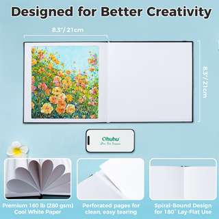 Ohuhu Heavyweight Bleedproof Double-Sided Marker Pad with PU Cover