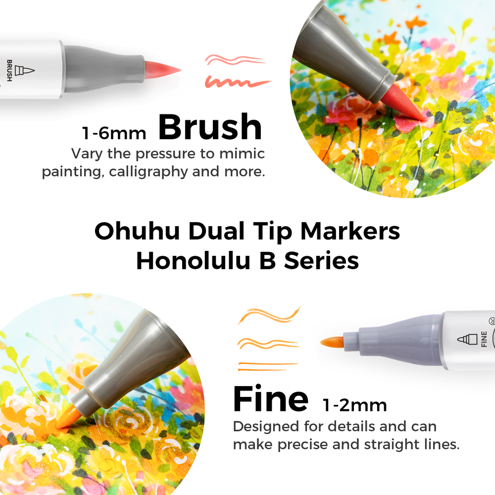 Ohuhu Honolulu Brush Markers - Small Set