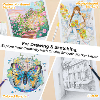 Ohuhu Marker Pads Art Sketchbooks for Markers