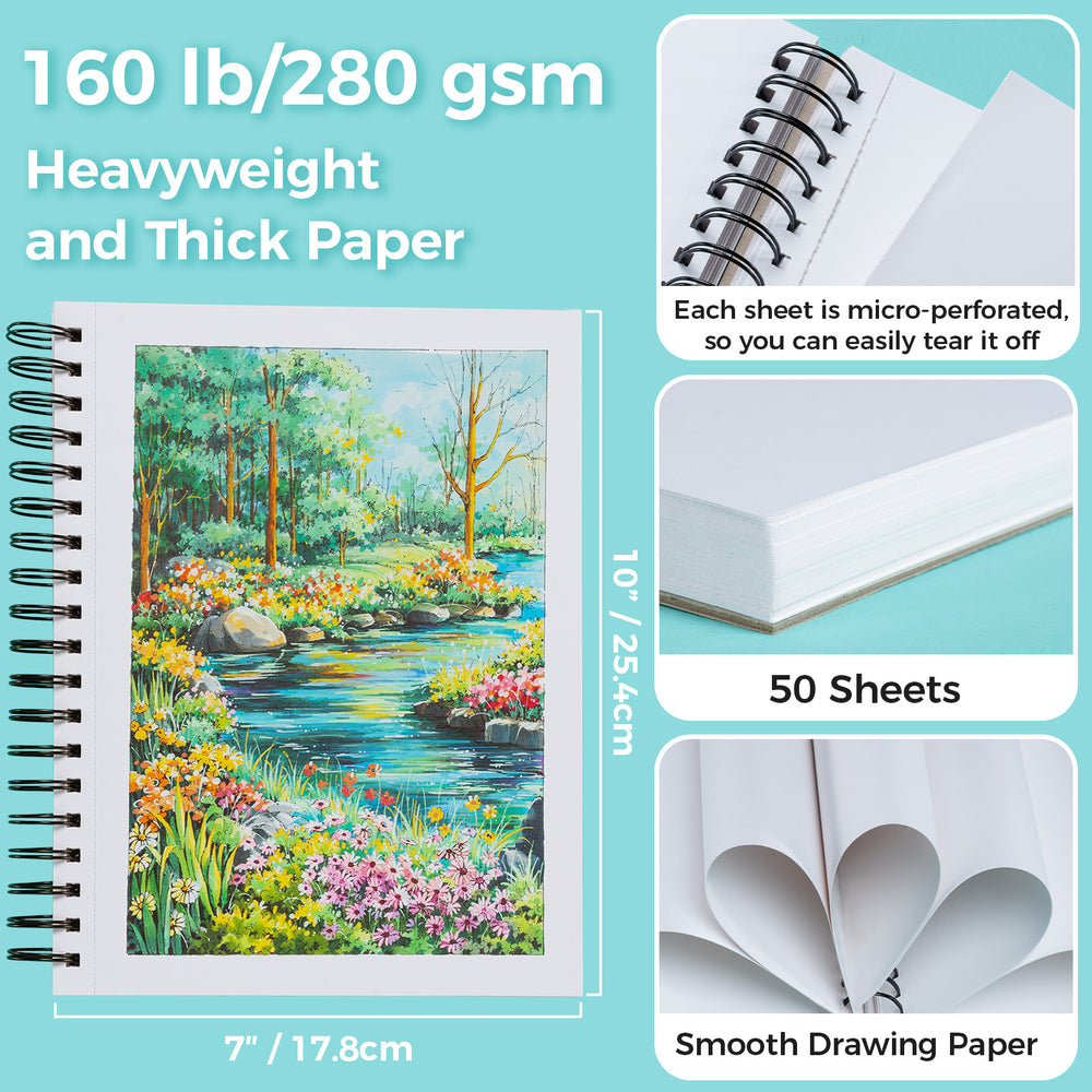 Ohuhu Heavyweight Bleedproof Double-Sided Marker Pad, Spiral-Bound - Kamakou