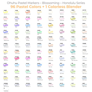 Ohuhu Honolulu 96 Pastel Colors Alcohol Art Markers - Sweetness & Blossoming (Europe Only)