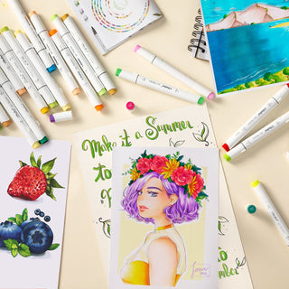 Ohuhu Honolulu 48 Colors Dual Tips Alcohol Art Markers (Europe Only)