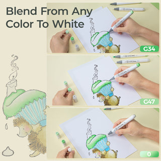 Ohuhu Honolulu Colorless Blender Marker - Pack of 6 (Europe Only)