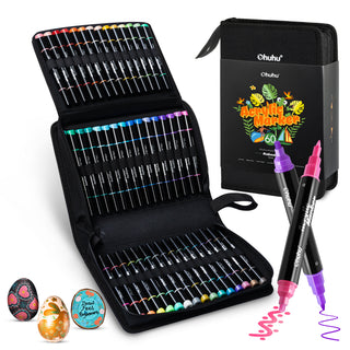 Ohuhu Dual Nib Waterproof Acrylic Pen 30 / 60 / 90 Colors