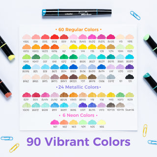 Ohuhu Dual Nib Waterproof Acrylic Pen 30 / 60 / 90 Colors