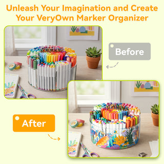 Ohuhu 360° Rotating Clear Acrylic Marker Organizer