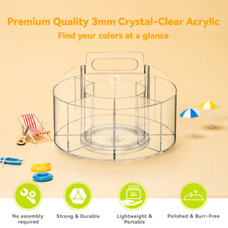 Ohuhu 360° Rotating Clear Acrylic Marker Organizer