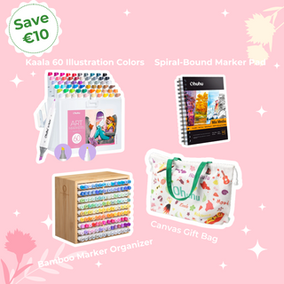 Creative Canvas Collection-60 Colors Marker Set with Sketchbook, Gift Bag, and Organizer (Europe Only)