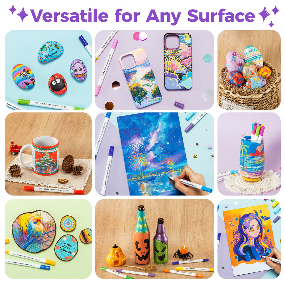 Ohuhu Acrylic Paint Markers Cotton-core 36 Colors - Akaka