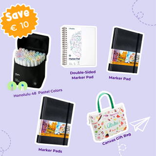 Ohuhu Honolulu 48 Pastel Colors Back-to-School Passion for Art Bundle (Europe Only)