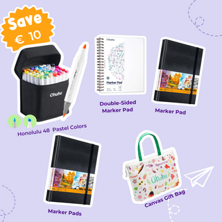 Ohuhu Honolulu 48 Colors Enthusiast's Back-to-School Art Bundle (Europe Only)