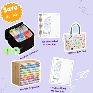 Ohuhu Honolulu 104 Colors Artistic Excellence Back-to-School Bundle (Europe Only)