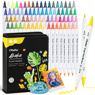 Ohuhu Acrylic Paint Markers Cotton-core 72 Colors - Akaka