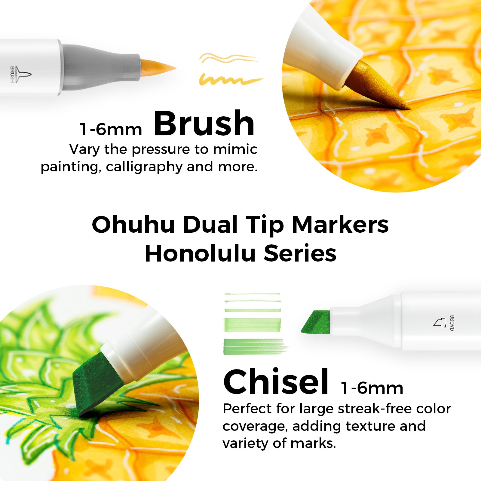 Ohuhu Honolulu 216 Colors Dual Tips Alcohol Art Markers (Europe Only)