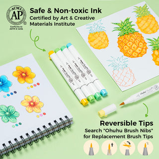 Ohuhu Honolulu² 48 Basic Colors Dual Tips Alcohol Art Markers