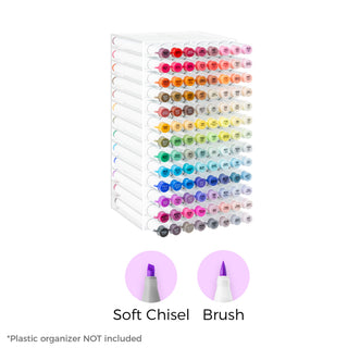 Ohuhu Honolulu² S 104 Basic Colors Dual Tips Alcohol Art Markers, Brush & Soft Chisel