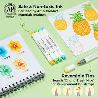 Ohuhu Honolulu² 48 Basic Colors Dual Tips Alcohol Art Markers