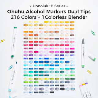 Ohuhu Honolulu 216 Colors Dual Tips Alcohol Art Markers (Europe Only)