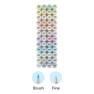 Ohuhu Honolulu New 48 Pastel Colors Dual Tips Alcohol Art Markers - Blossoming (Europe Only)