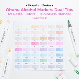 Ohuhu Honolulu 48 Pastel Colors Dual Tips Alcohol Art Markers-Sweetness