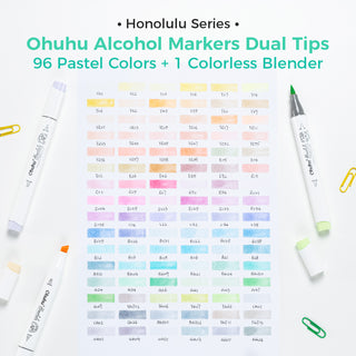 Ohuhu Honolulu 96 Pastel Colors Alcohol Art Markers - Sweetness & Blossoming (New Color Codes)