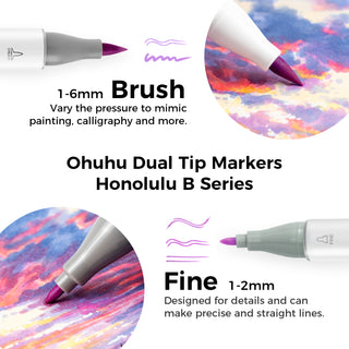 Ohuhu Honolulu 104 Colors Dual Tips Alcohol Art Markers (Europe Only)