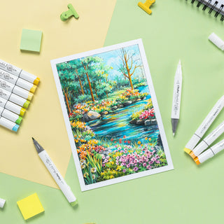 Ohuhu Honolulu 168 Colors Dual Tips Alcohol Art Markers (New Color Codes)