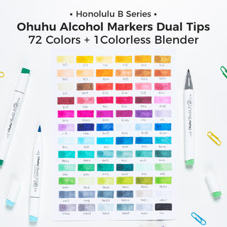 Ohuhu Honolulu 72 Colors Dual Tips Alcohol Art Markers (Europe Only)