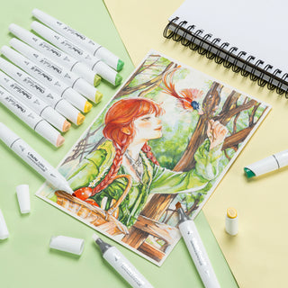 Ohuhu Kaala Four Tones Slim Broad and Fine Dual Tips Alcohol Art Markers