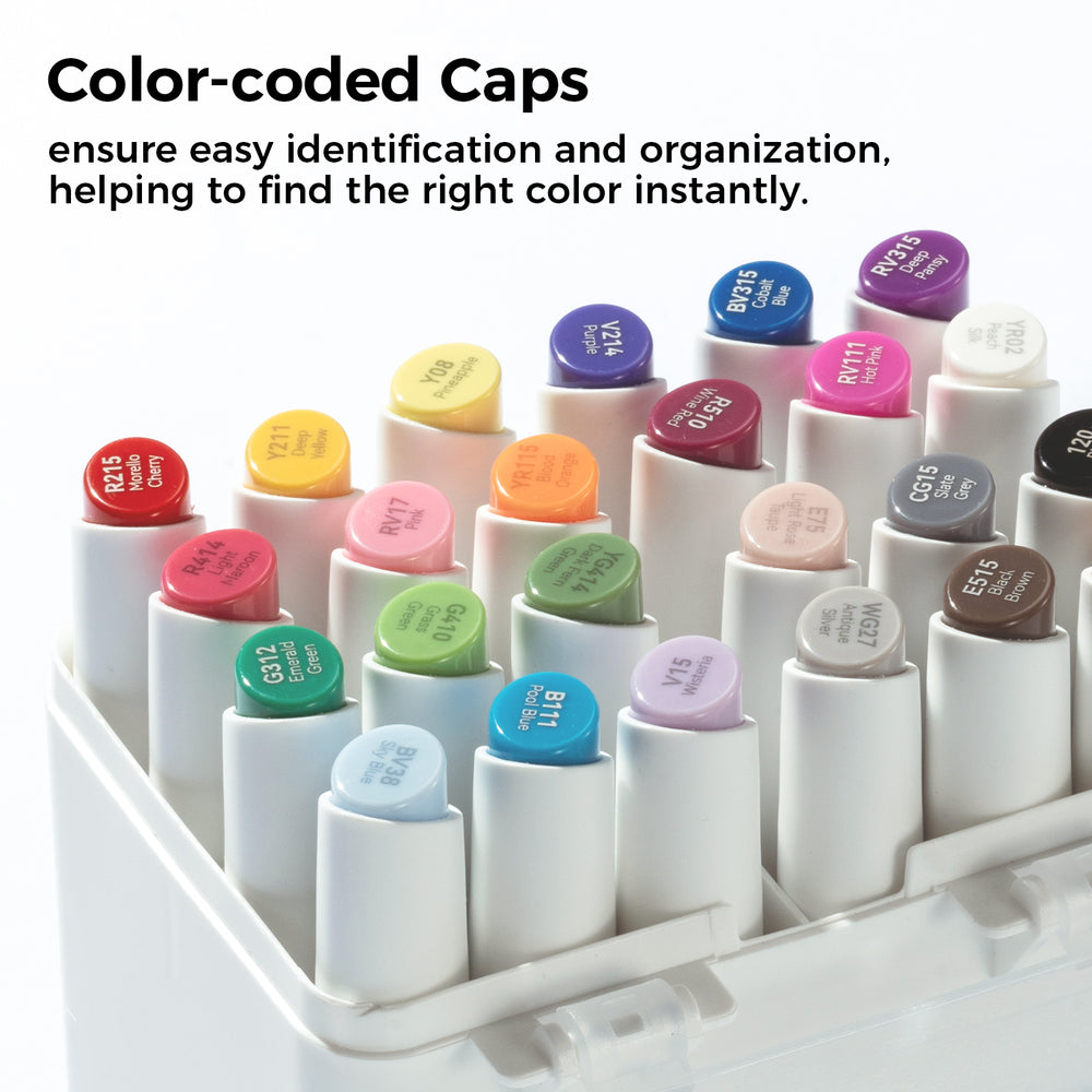 Ohuhu Kaala Five Tones Slim Broad and Fine Dual Tips Alcohol Art Markers