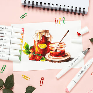 Ohuhu Kaala Four Tones Slim Broad and Fine Dual Tips Alcohol Art Markers (Europe Only - New Color Codes)