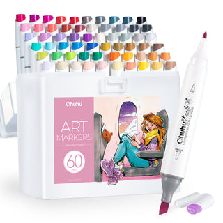 Ohuhu Kaala Four Tones Slim Broad and Fine Dual Tips Alcohol Art Markers (Europe Only - New Color Codes)