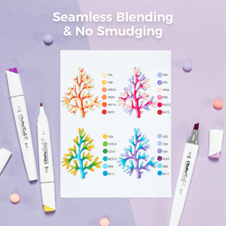 Ohuhu Kaala Four Tones Slim Broad and Fine Dual Tips Alcohol Art Markers (Europe Only - New Color Codes)