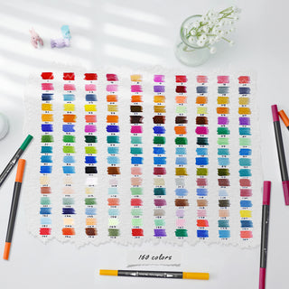 Ohuhu Maui 160 Colors Dual Tips Water Based Art Markers, Brush & Fineliner (Europe Only)