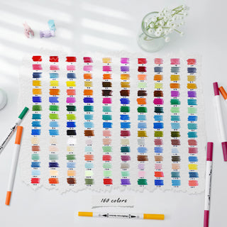 Ohuhu Maui 160 Colors Dual Tips Water Based Art Markers, Brush & Fineliner (Europe Only)